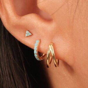 Double Huggie Earrings Gold Double Huggies Perfect Everyday Earrings for Her